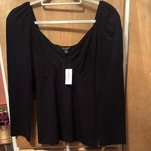 Banana Republic Black Ruched Relaxed Blouse